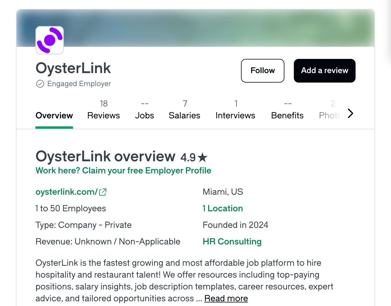 oysterlink glassdoor